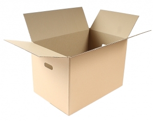 Картонная коробка с ручками П-32 бурый