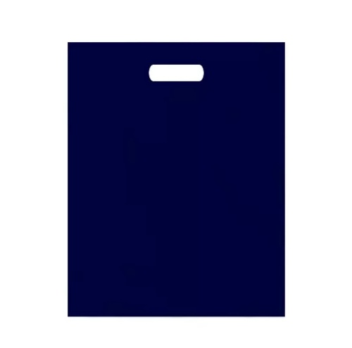 Пакет с вырубной ручкой, темно-синий, ПВД