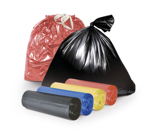 Мешки для мусора 30 литров 100 шт в пластах. Цветные